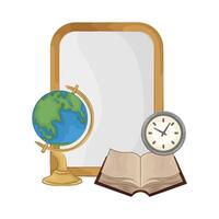 whiteboard with globe illustration vector