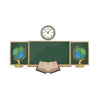 chalkboard and two globes vector