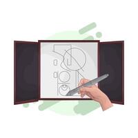drawing on the whiteboard vector