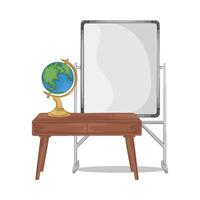 illustration of whiteboard with globe vector