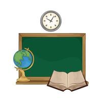 chalkboard and globe vector