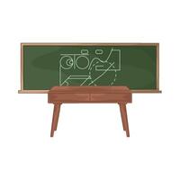 illustration of blackboard and table vector