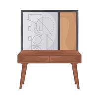 illustration of there is a picture on the blackboard vector