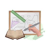 write on the whiteboard vector