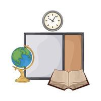 illustration of globe and whiteboard vector