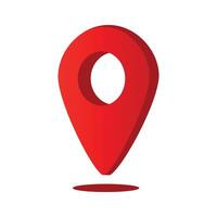 simple 3D red location icon vector