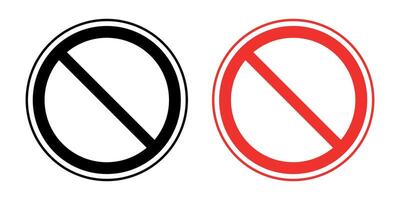 red and black slash circle sign icon symbol. prohibited sign vector