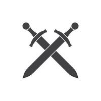Old medieval sword icon in flat style. Weapon illustration on isolated background. Razor blade sign business concept. vector