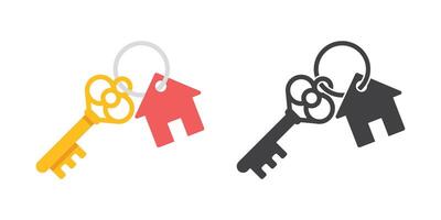 Key icon in flat style. Security illustration on isolated background. Door protection sign business concept. vector