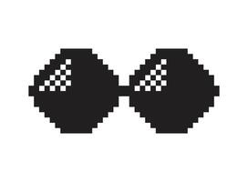 Pixel sunglasses icon in flat style. Glasses illustration on isolated background. Funny accessory sign business concept. vector