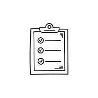 Hand drawn memo paper sheet icon in flat style. Checklist illustration on isolated background. To do list sign business concept. vector