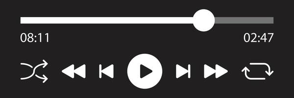 Play button icon in flat style. Music player illustration on isolated background. Playback interface sign business concept. vector