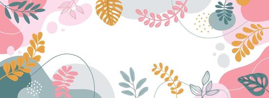 Leaves design templates in simple modern style with copy space for text vector
