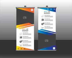 Roll up banner stand design template, Space banner vector