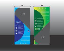 Roll up banner design, Abstract background vector