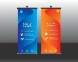Roll up banner stand design template, No space vector