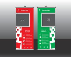 Roll up banner Design Template, Rectangle Space vector