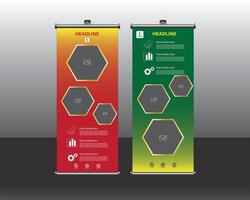 Roll up banner Design, Polygon space vector