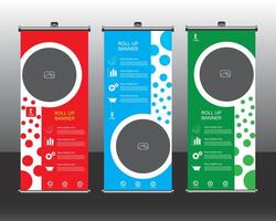 Roll up banner Design Template set, Round Space vector