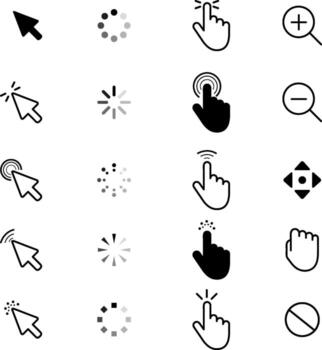 Flat design mouse cursor set vector