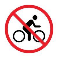 No bicycle ride icon. Forbidden bicycling sign. Warning, caution, attention, restriction, danger symbol for graphic design, web site, social media, mobile app, ui illustration vector