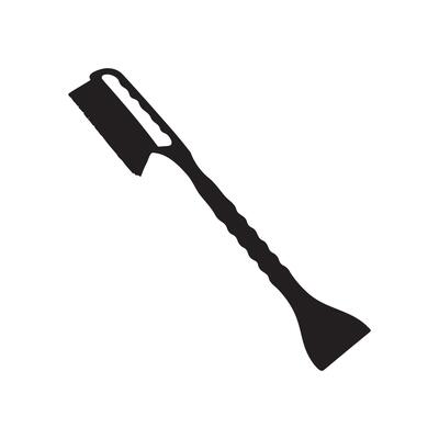Snow Brush With Ice Scraper Silhouette Illustration
