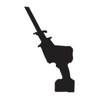 Cordless Reciprocating Saw Silhouette Illustration vector