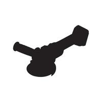 Cordless Angle Grinder Power Tool Silhouette Illustration vector