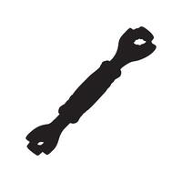 Rotating Socket Wrench Tool Silhouette Illustration vector
