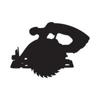 Cordless Circular Saw Silhouette Illustration vector