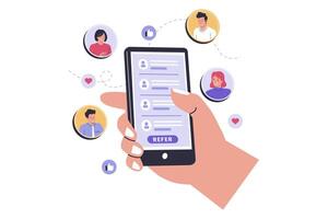 Refer a friend program illustration concept vector
