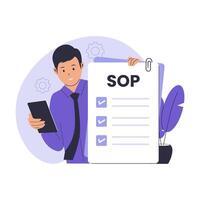 Flat of SOP Standard Operating Procedure vector