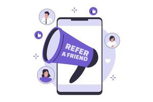 Refer a friend program illustration concept vector