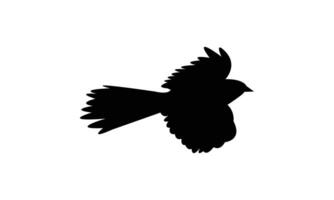 Flying Towhee Bird Silhouette vector