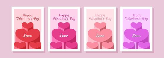 Set of Valentine's Day banner designed for social media, mobile apps, digital marketing, sales promotions, and website advertisements. vector
