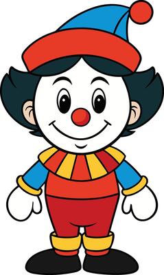 Cute little clown boy