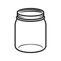 Simple Empty Mason Jar Outline Black and White Line Art for Kitchen and Storage Design vector