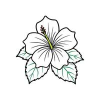 Vibrant Hibiscus Flower with Leaves in Art for an Exotic Floral and Paradise Aesthetic vector