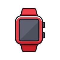 Colorful Smartwatch with Digital Screen and Strap Modern Wearable Technology Design vector