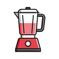 Contemporary Kitchen Blender with Red Base and Handle in Art for Food Prep Use vector