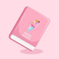 Flat illustration menu book valentines day, valentines day menu, 14 february, greeting book valentines day vector