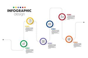 Timeline for infographics template diagrams, graphs, presentations and business concept charts with 6 steps. vector