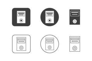 CPU icon design 6 variations. Set electronic hardware icons. Isolated on white background. vector