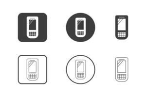 mobile phone icon design 6 variations. Set electronic hardware icons. Isolated on white background. vector