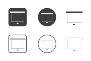 projector icon design 6 variations. Set electronic hardware icons. Isolated on white background. vector