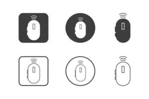 mouse wifi icon design 6 variations. Set electronic hardware icons. Isolated on white background. vector