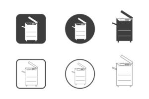 photocopier icon design 6 variations. Set electronic hardware icons. Isolated on white background. vector