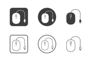 mouse icon design 6 variations. Set electronic hardware icons. Isolated on white background. vector