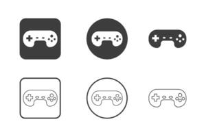 controller game icon design 6 variations. Set electronic hardware icons. Isolated on white background. vector
