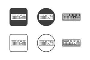 keyboard icon design 6 variations. Set electronic hardware icons. Isolated on white background. vector